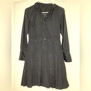 Black Dress w/ flower prints, Petite Sz 0, 100% polyester, excellent condition!